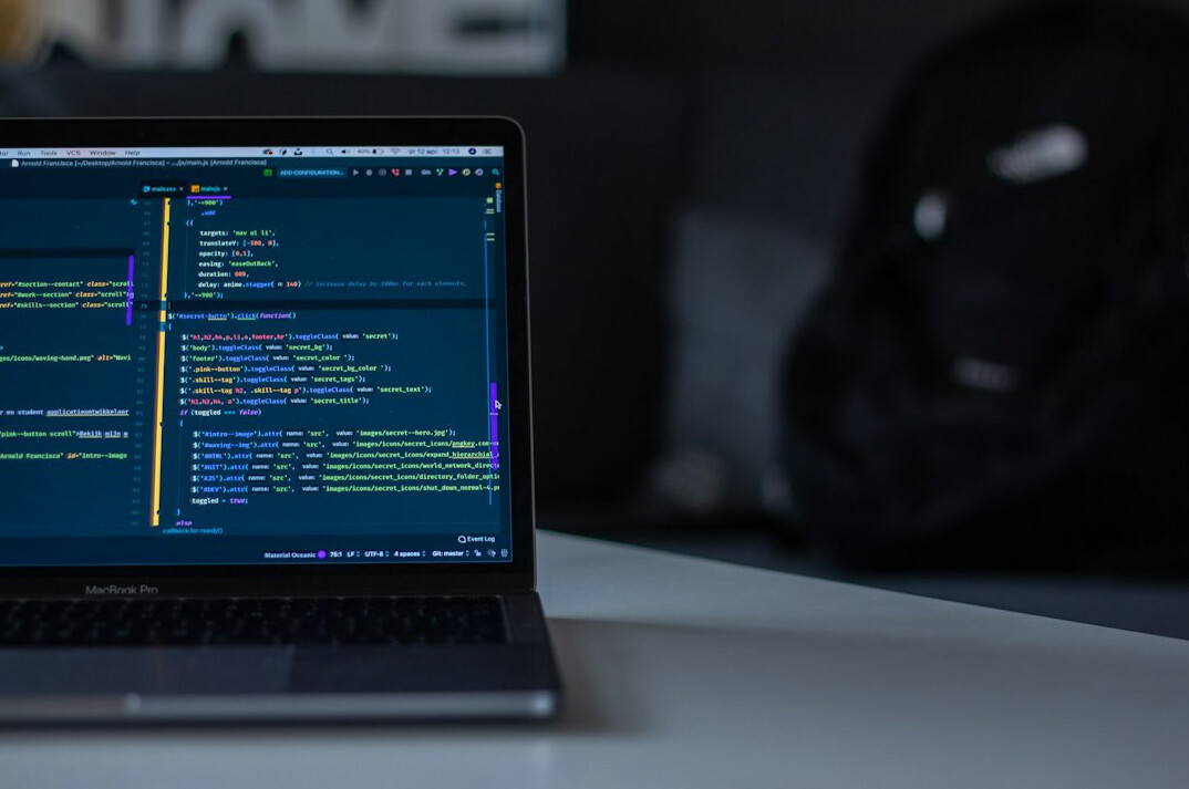 coding session with laptop